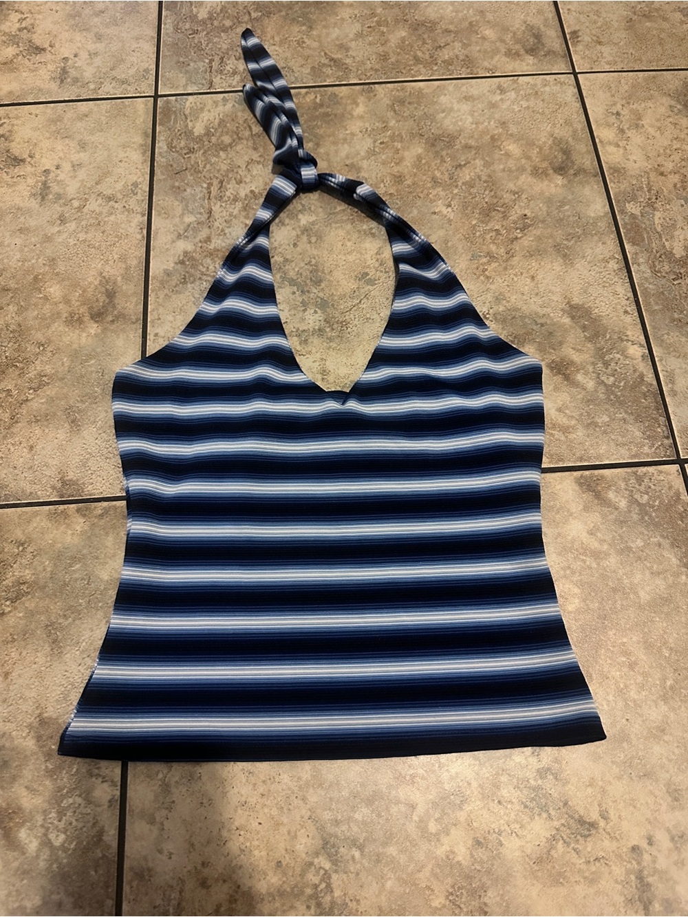 Vintage Formula X Striped Halter Top